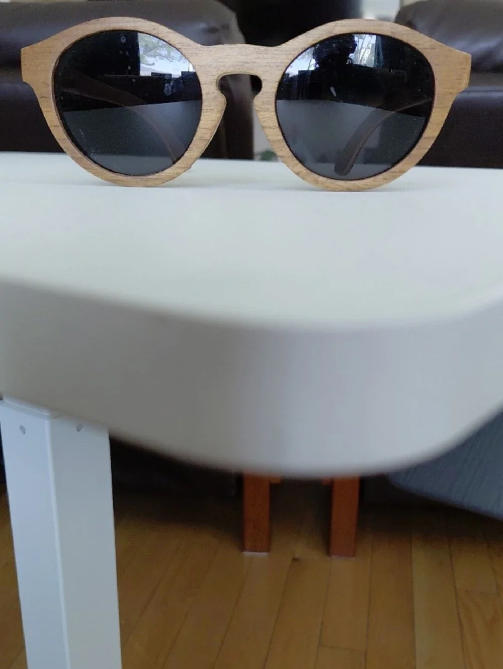 FINLAY AND CO MODEL BLWGNNS 020 Wooden Round Frame Sunglasses – Black Lenses